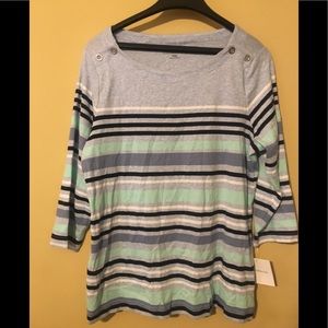 New Croft & Barrow Stripe Top Sz XL Petite
